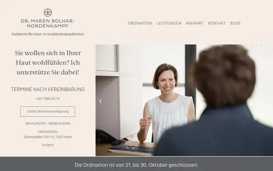 Startseite von Die Hautärztin