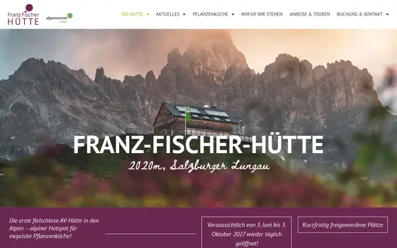 Startseite von Franz-Fischer-Hütte