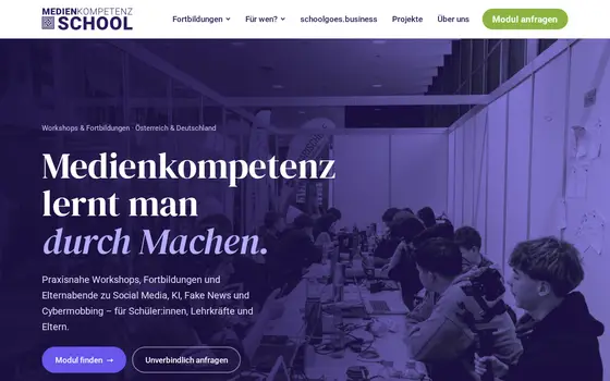 Startseite von medienkompetenz.school