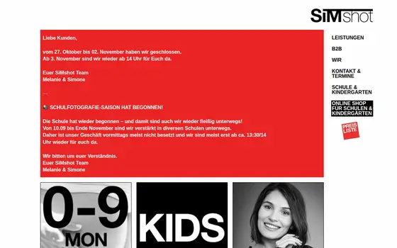 Startseite von SiMshot