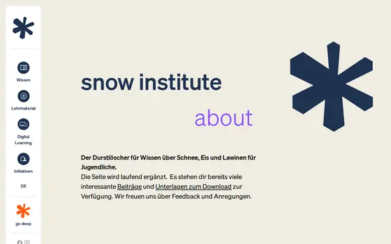 Startseite von snow.institute