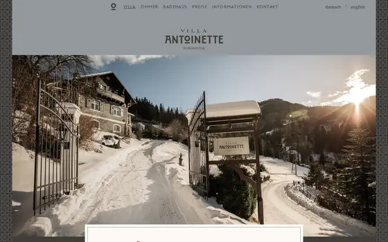 Startseite von Villa Antoinette
